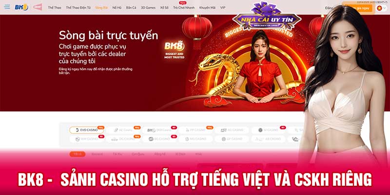 BK8 – sảnh casino hỗ trợ tiếng Việt và CSKH riêng