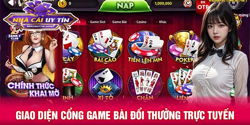 Giao diện cổng game bài đổi thưởng trực tuyến